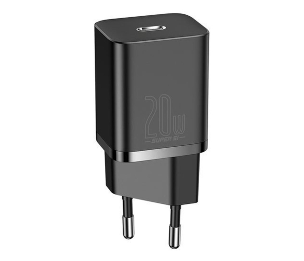 BASEUS Super Si Quick Charger 1xUSB-C 20W z przewodem USB-C - Lightning 1 m (Czarna) TZCCSUP-B01 - 691602 - zdjęcie